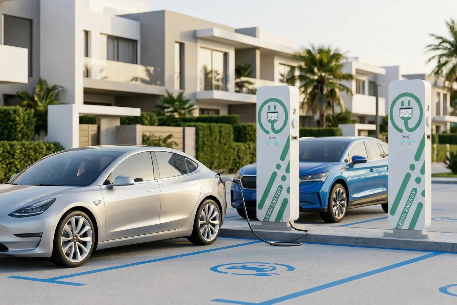 Cargador de coche eléctrico en comunidad de vecinos en Cádiz